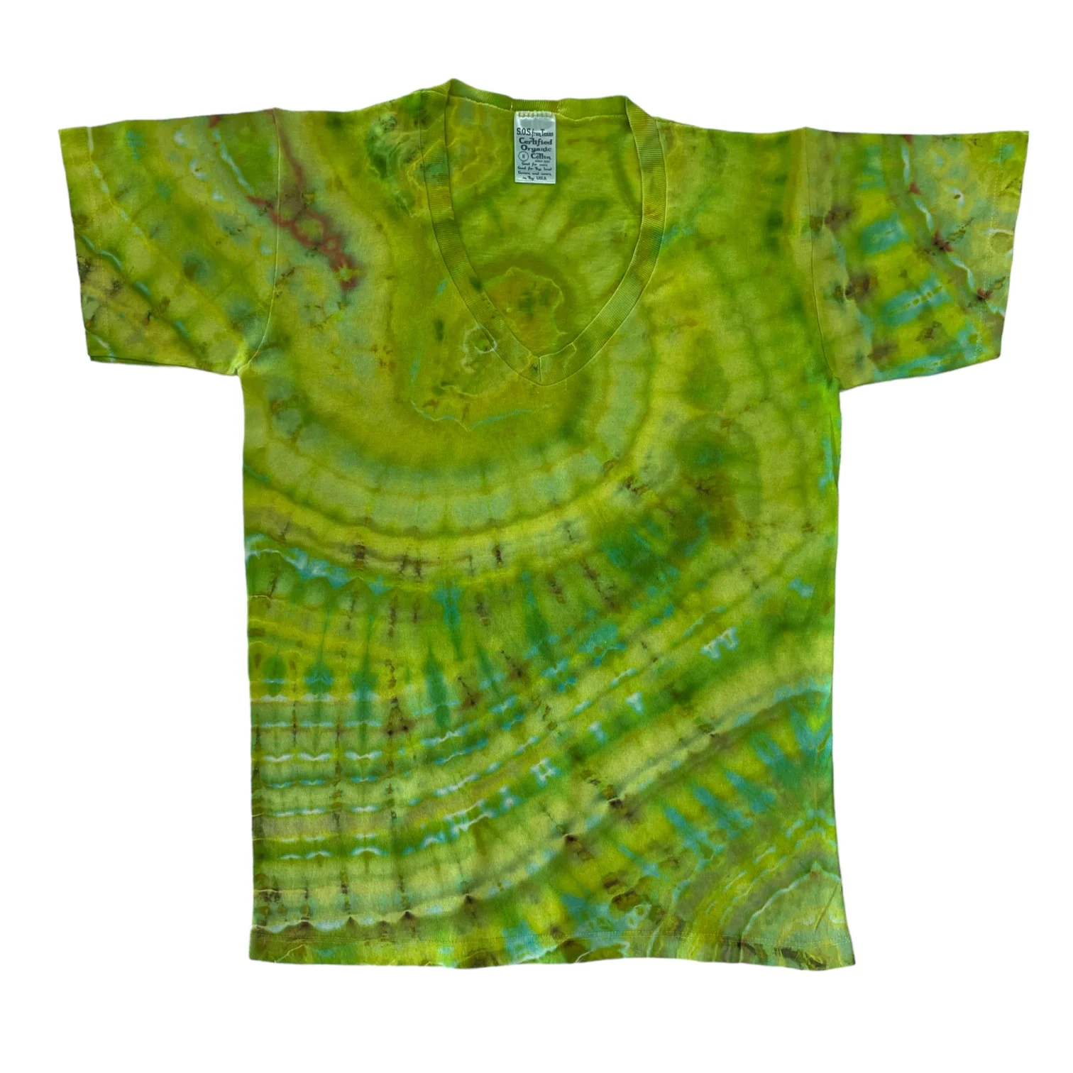 Electric Green V-Neck T-Shirt Small